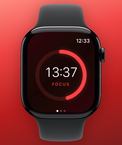 PomoRing focus session in progress on Apple Watch